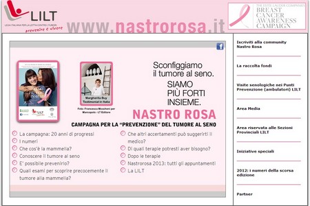 Il sito della Campagna www.nastrorosa.it